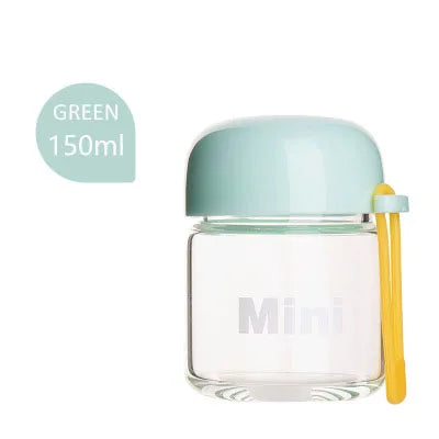 150ML Small Glass Water Bottles Portable Cute Mini Heat Resistant Water Cup For Kids Student Drinking Bottle With Hand Rope Cups