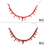 Halloween Decoration Bloody Necklace Horror Dripping Blood Collar Necklace Fake Blood Vampire Clown Costume Necklace Accessories