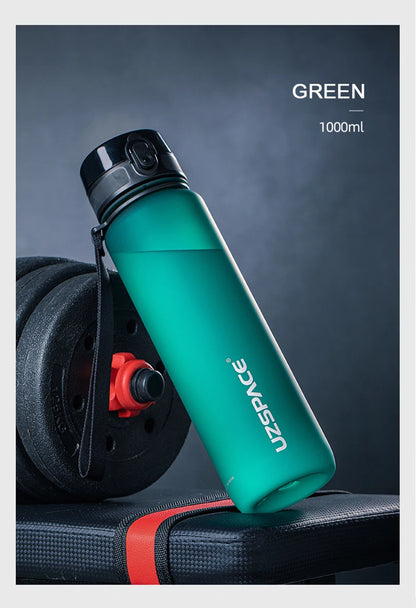 UZ Sports Water Bottle BPA Free Portable Leakproof Shaker Bottle Tritan Plastic Drinkware 500/1000ML Jug for Camping Gym School