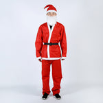Red Classic Non-woven Santa Claus Costume Christmas Performance Cosplay Show Holiday Adult Boys Girls Decorative Clothes Unisex