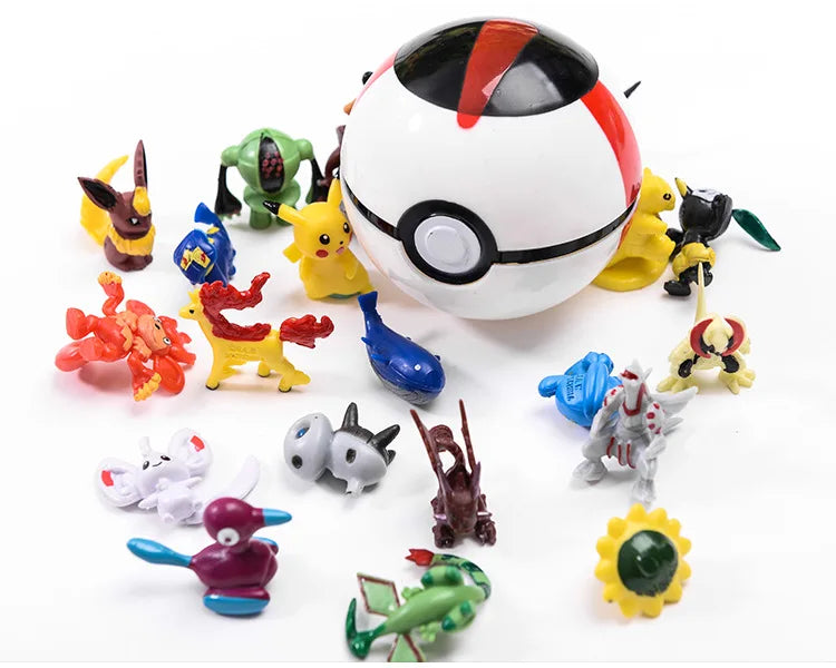 High quality Multicolor 7CM Pet Elf Ball Pokemones Pokeballs with 2-3cm figures Toys Can Dream Bedroom furnishings For Kids