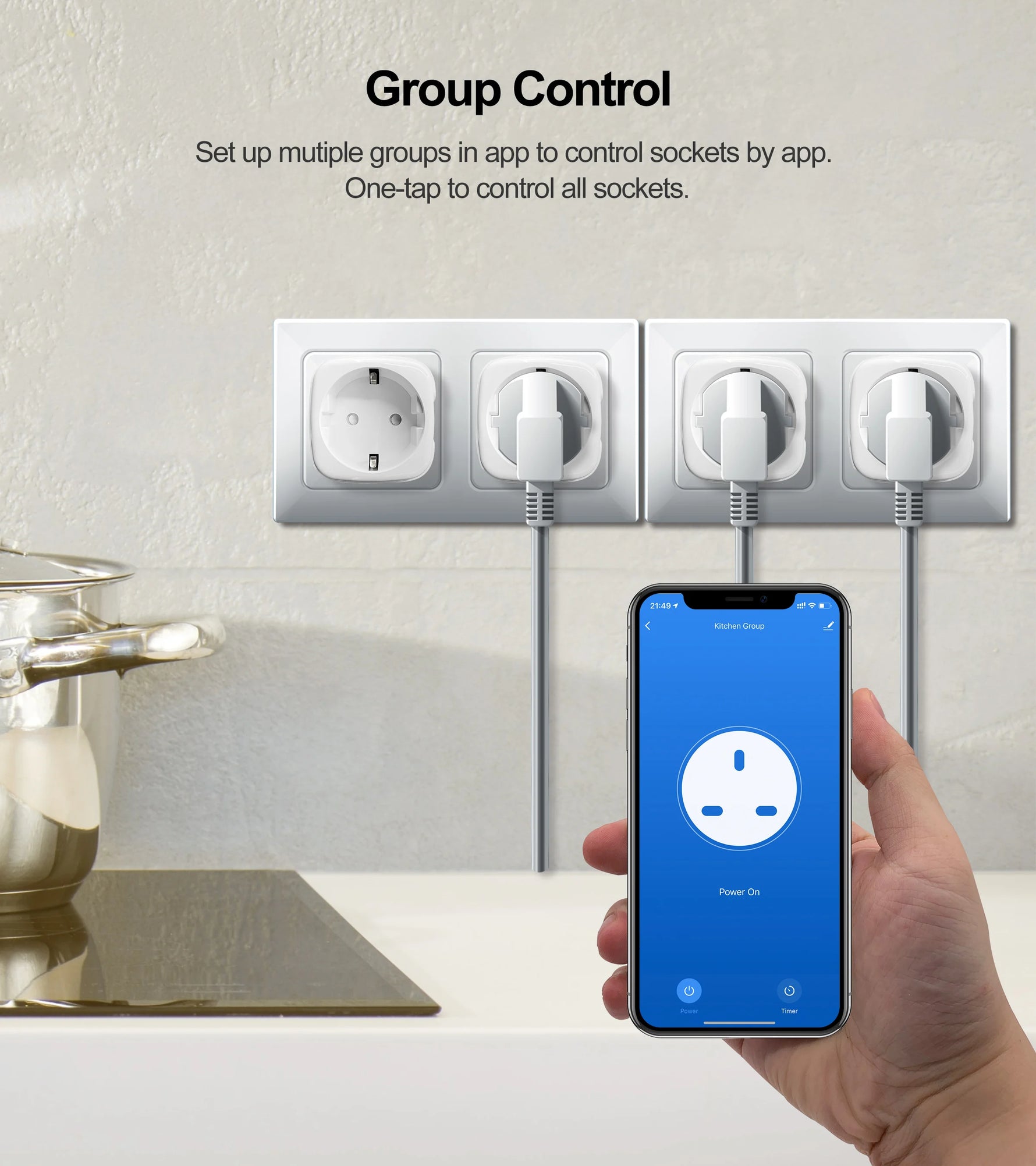 GIRIER Tuya Smart Wifi Plug 20A Remote Control Smart Socket Outlet EU Power Monitor Timer Function Works with Alexa Google Home