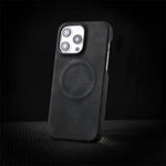 Business Design Magnetic Charging Shockproof Lambskin Artificial Leather Cell Phone Case for iPhone