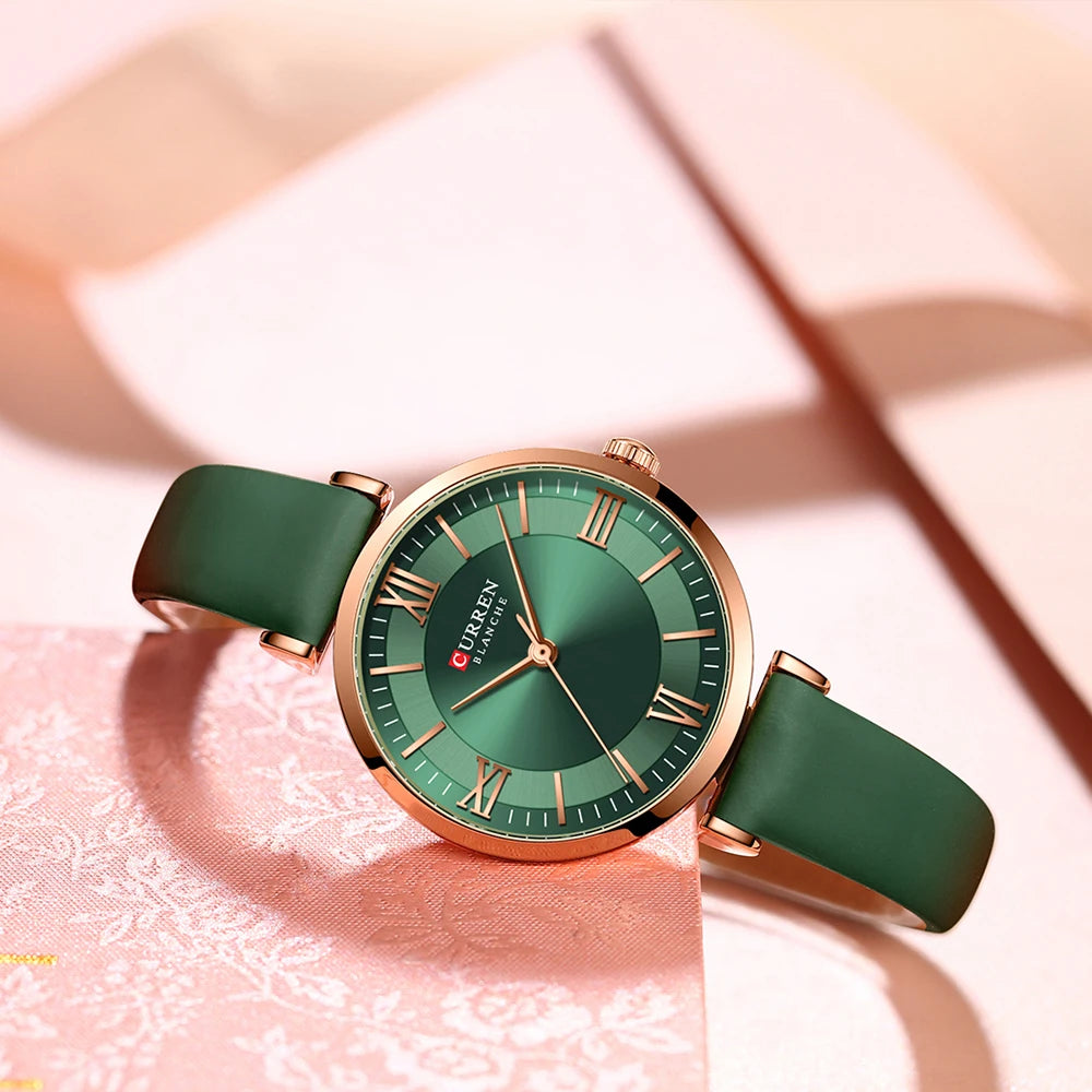 NEW CURREN Watches Women's Quartz Leather Wrsitwatches Fashionable Classic Clock with box