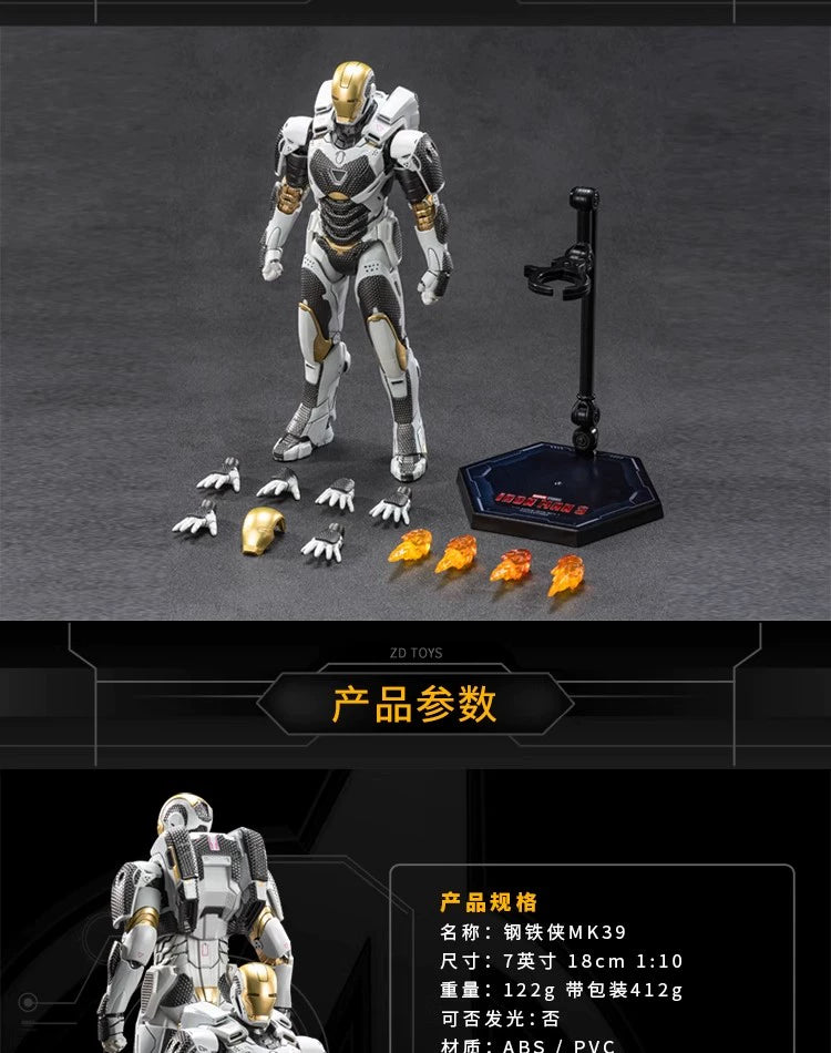 ZD Toys Iron Man Series Blacklash Figures 1/10 MK39 Action Figurines Movie Statue Model Adult Collect Gift