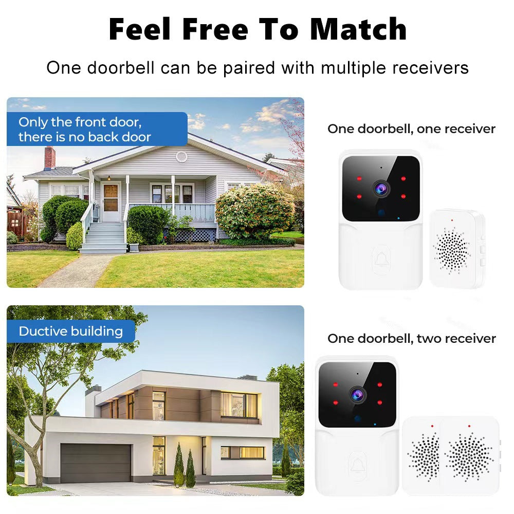 WiFi Video Doorbell Wireless HD Camera IR Alarm Security Smart Home Door Bell WiFi Intercom for Home
