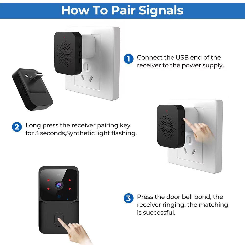 WiFi Video Doorbell Wireless HD Camera IR Alarm Security Smart Home Door Bell WiFi Intercom for Home