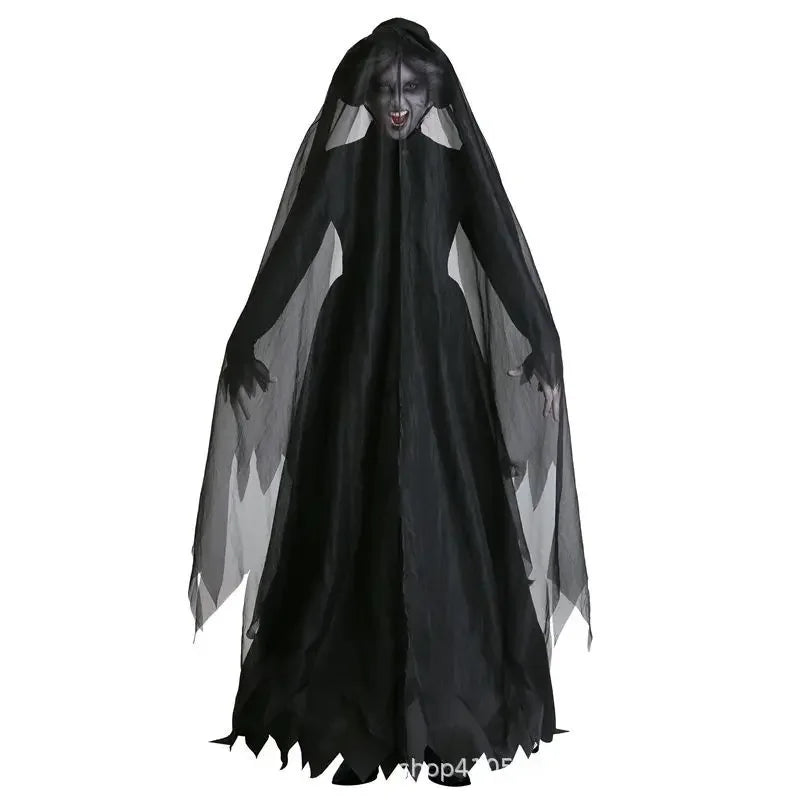Frightening Vampire Black Bridal Gown Cosplay Costume Unique Special Purpose Clothing From China Mainland For Halloween Party