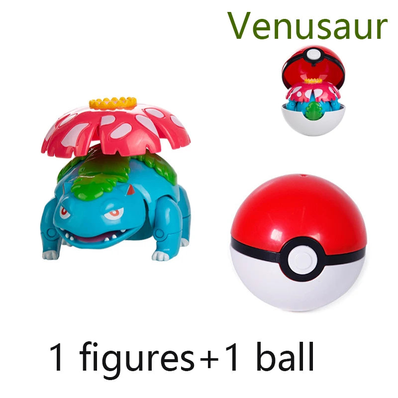 Pokemon Ball Toys Anime Figure Charizard Pikachu Mewtwo Eevee Monster Action Deformation Pokeball Toys Figures Model Kids Gifts