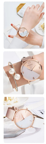 Women Watch Set Luxury Fashion Colourful PU Leather Strap Ladies Quartz Wristwatch Alloy Bracelet For Ladies Gift