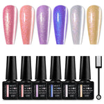 7pc Cat Magnetic Nail Gel Polish Set Long Lasting Glitter Nail Supplies Soak Off UV/LED Vernis Gel Kit for Manicure Design