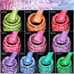 MEET ACROSS 7ml Pink Fluorescent Reflective Gel Nail Polish Glitter Neon Semi Permanent UV LED Gel Nail Art Varnish Manicure