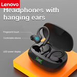 Original Lenovo Sports Wireless Earphones BT over Ear Buds with Earhooks Sports Earphones Running in-Ear Headphones