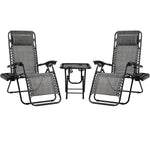 Homfa Folding Sun Lounger Set with Table