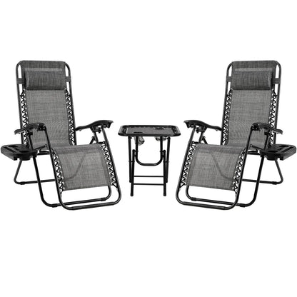 Ensemble de chaises longues pliantes Homfa avec table
