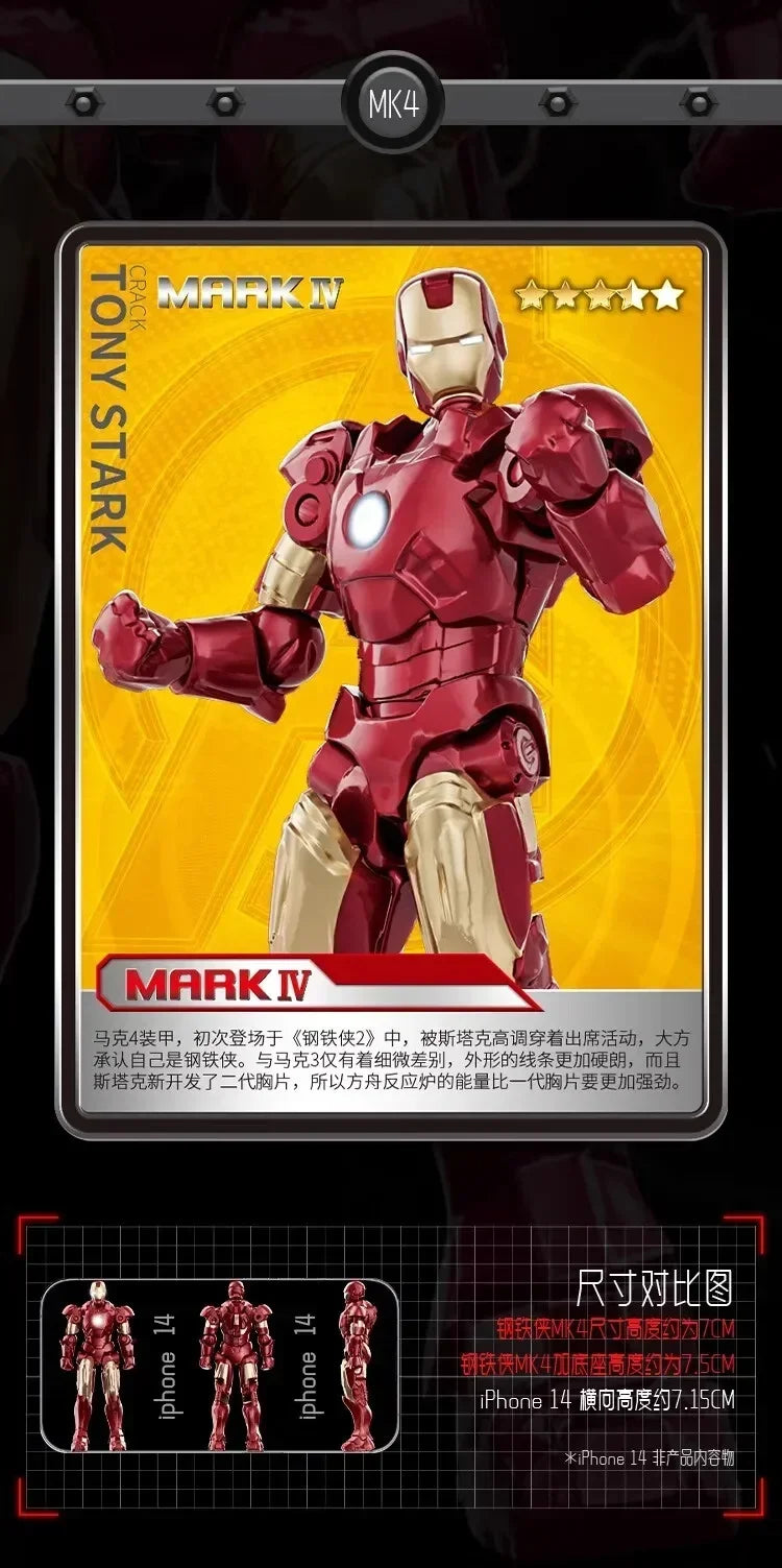 Marvel figure Splicing toys iron man MK1 MK2 MK3 MK4 MK5 MK6 MK7 Action figure model Birthday gift for children