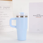 14oz Car Mug with Handle Double-layer Vacuum Coffee Cup Portable Water Cup Large Capacity 304 Stainless Steel Travel Thermal Cup