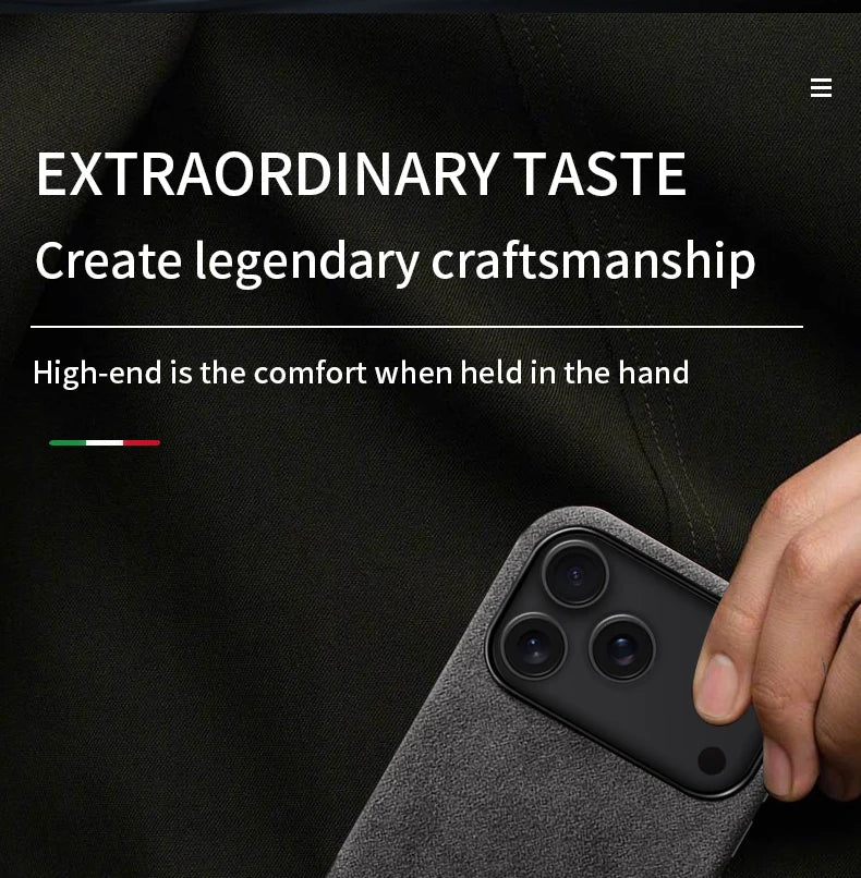 Premium Genuine Italy Imported Alcantara Magnetic Case for iPhone 17Pro 17Air 17 Pro Max with MagSafe Business Soft Touch Cover