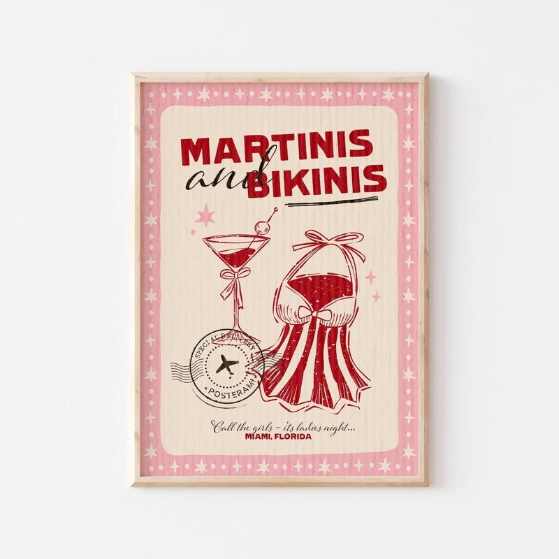 Vintage Cocktail Mojito Wine Club Bar Drinks Wall Art Canvas Painting Nordic Posters And Prints Wall Pictures For Living Room