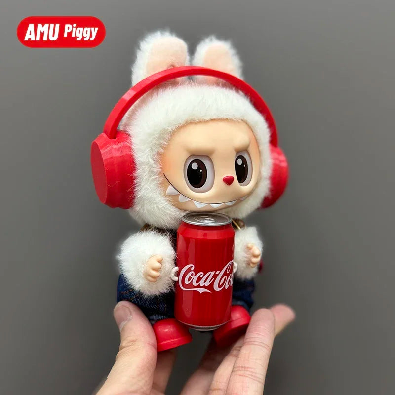 Clothes for Clothes Doll DIY Accessories Pull Cloth Cola Happiness Factor Labubu Clothes Set Doll Outfit Have Shoes