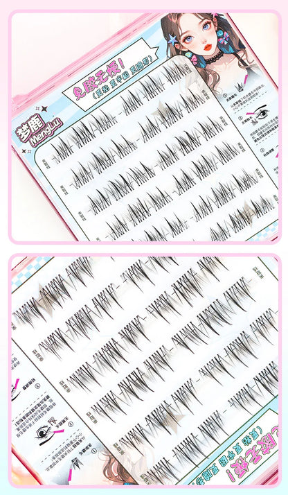 Upgraded Sunflower False Eyelashes No Glue Fake Lashes  Natural Reusable Band-Free Lashes Manga Lash Makeup Korean