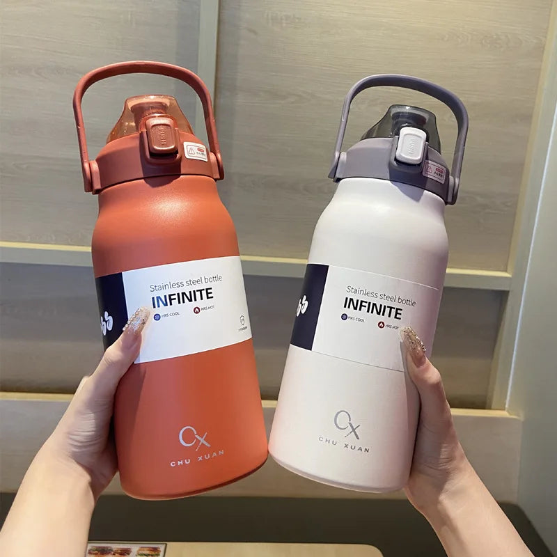 1.3L/1.7L Large Capacity Thermo Bottle Outdoor Mug Stainless Steel Thermos Water Bottle Portable Vaccum Flask Cold And Hot Tumbl