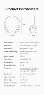 HAYLOU S40 ANC Wireless Headphone 50dB Noise Canceling Hi-Res 3D Spatial Audio Earphone with LDAC Bluetooth 6.0 Over Ear Headset