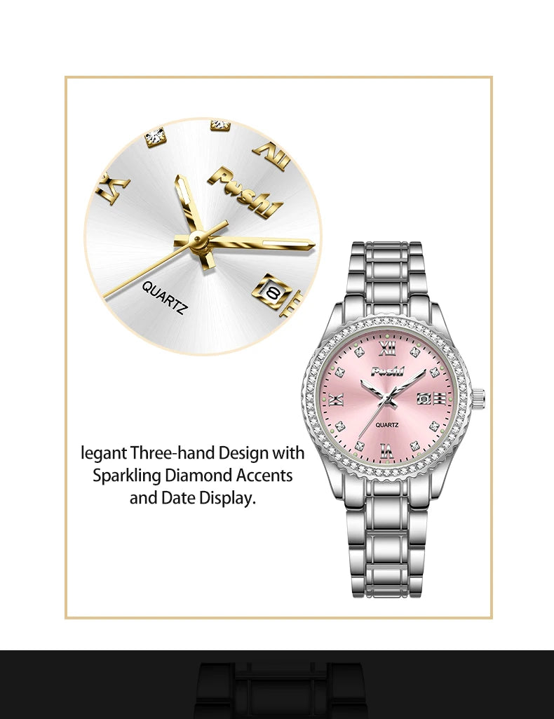 POSHI 990 Fashion Women Watch Elegant Business Quartz Wristwatch Lady Casuan Dress Watches With Date Display Original Clock