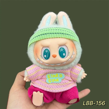 Fashion Clothes Ropa Labubu Clothes Outfit Doll Accessories For 15/17cm Labubu V2 V1 Plush Doll's Suspenders Suit