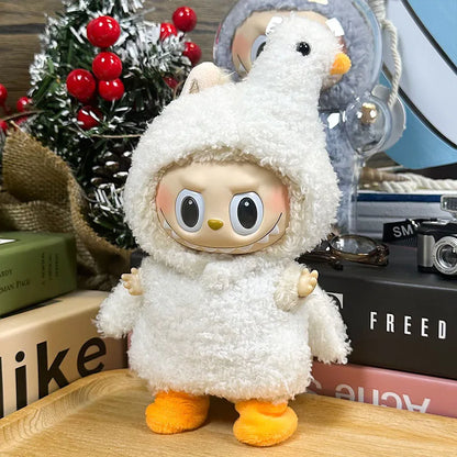 17cm Mini Plush Doll'S Clothes Outfit Accessories For Korea Kpop Exo Labubu I II Idol Dolls sit party overalls Clothing Gift