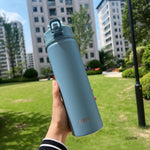 TYESO 600ML/750ML Thermos Water Bottle With Straw Stainless Steel Car Thermal Sports Cup Keeps Cold and Heat Thermal Travel Mug