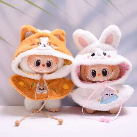 Only Clothes  for Labubu Doll Clothes Puppy Shark Cape Cape Fashionable and Cute Set Change Clothes