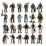 24Pcs/Set Army Men SWAT Team Special Forces Soldiers WWII War Game Action Figures Playset Military Modle For Kid Boy Gift