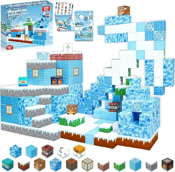 2025 NEW Magnetic Blocks Game Mine Magnet Worlds DIY Toys For Boys Girls STEM Montessori Sensory Cubes Game Toys Christmas Gifts