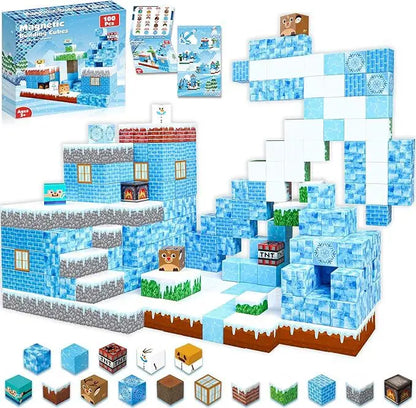 2025 NEW Magnetic Blocks Game Mine Magnet Worlds DIY Toys For Boys Girls STEM Montessori Sensory Cubes Game Toys Christmas Gifts