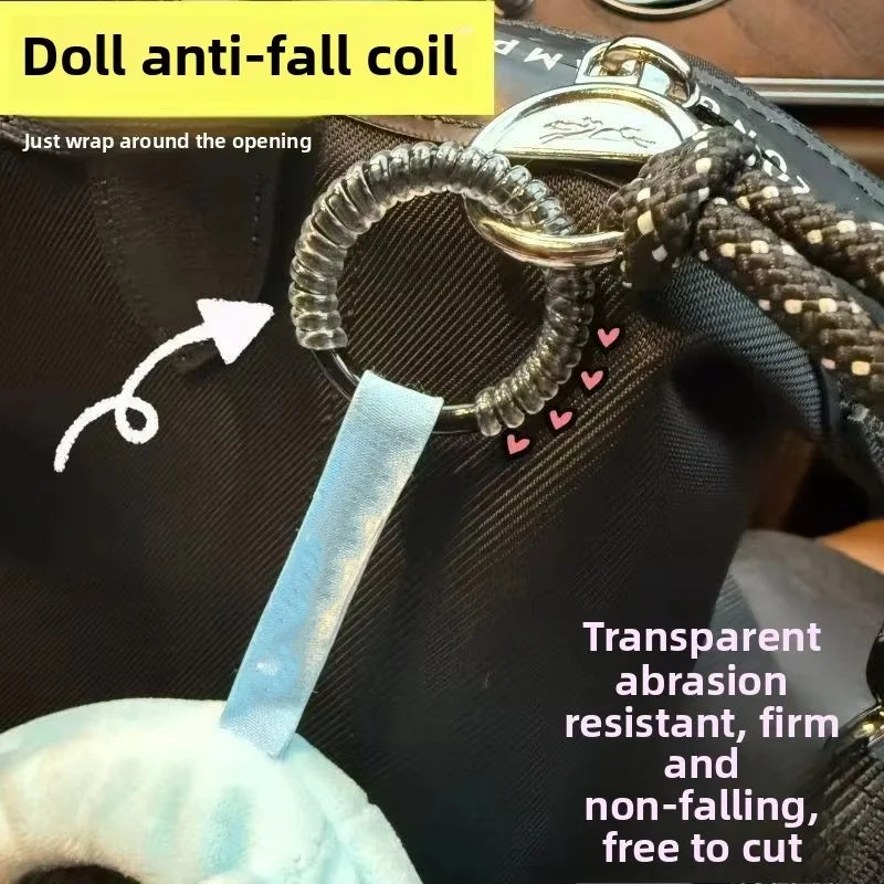 Labubu Anti Drop Buckle Silicone Rope Keychain Protection Ring Colorful Winding Fixed Anti Drop Labubu Accessories