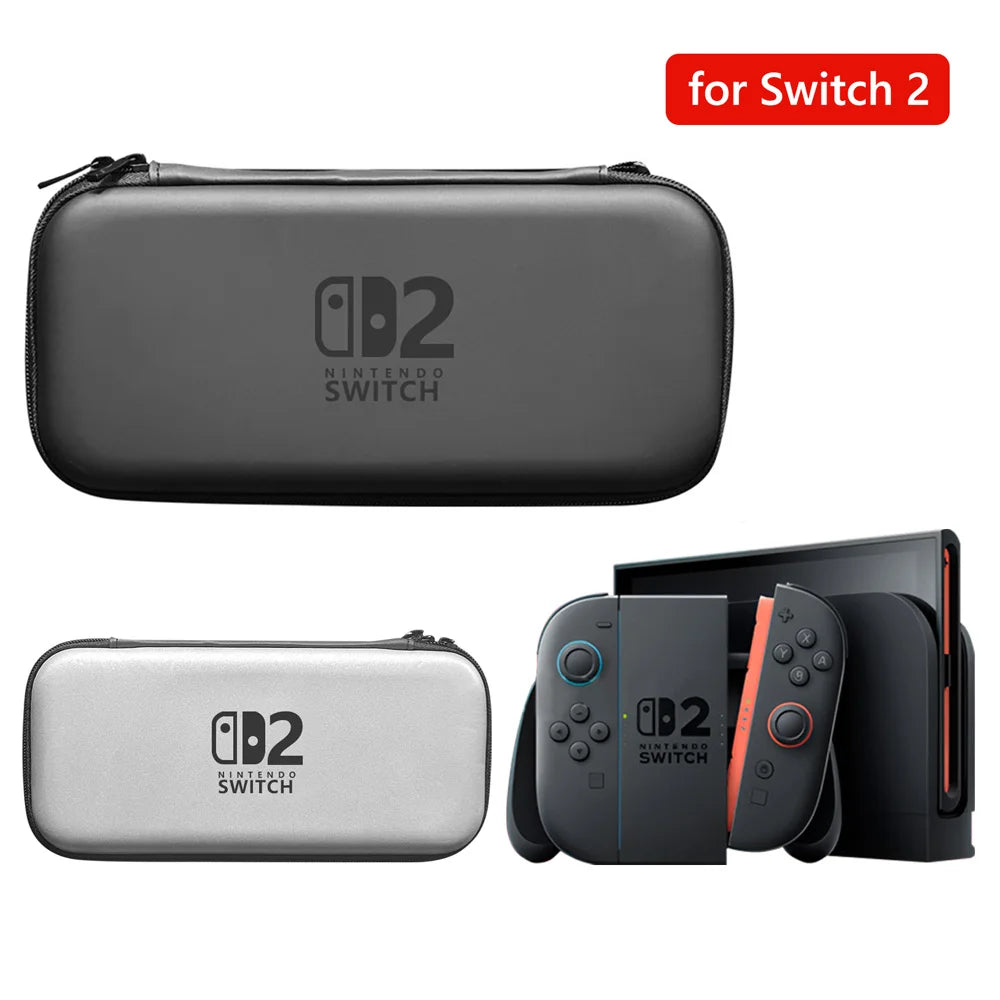 Slim Travel Carrying Case for 2025 Nintendo Switch 2 Accessories, Waterproof EVA Hard Shell Protective Storage Hand Bag NS 2