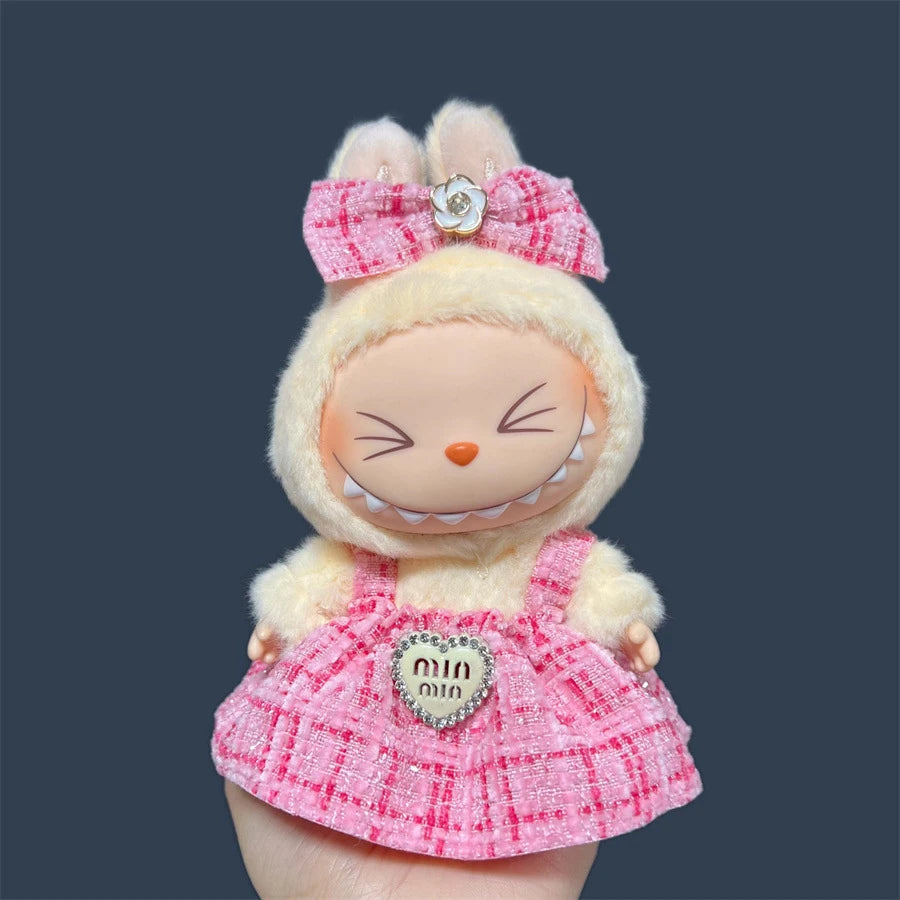 Sweet Princess Style Doll's Cloth for Labubu 17cm The Monster Outfit Accessories Clothing DIY Kids Gift High-quality Dress Cloak