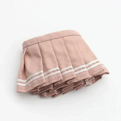 Mini Doll Clothes Outfit Accessories For Ropa 15-17cm Labubu Knitting T-shirt Hat pleated skirt Uniform Set Clothing