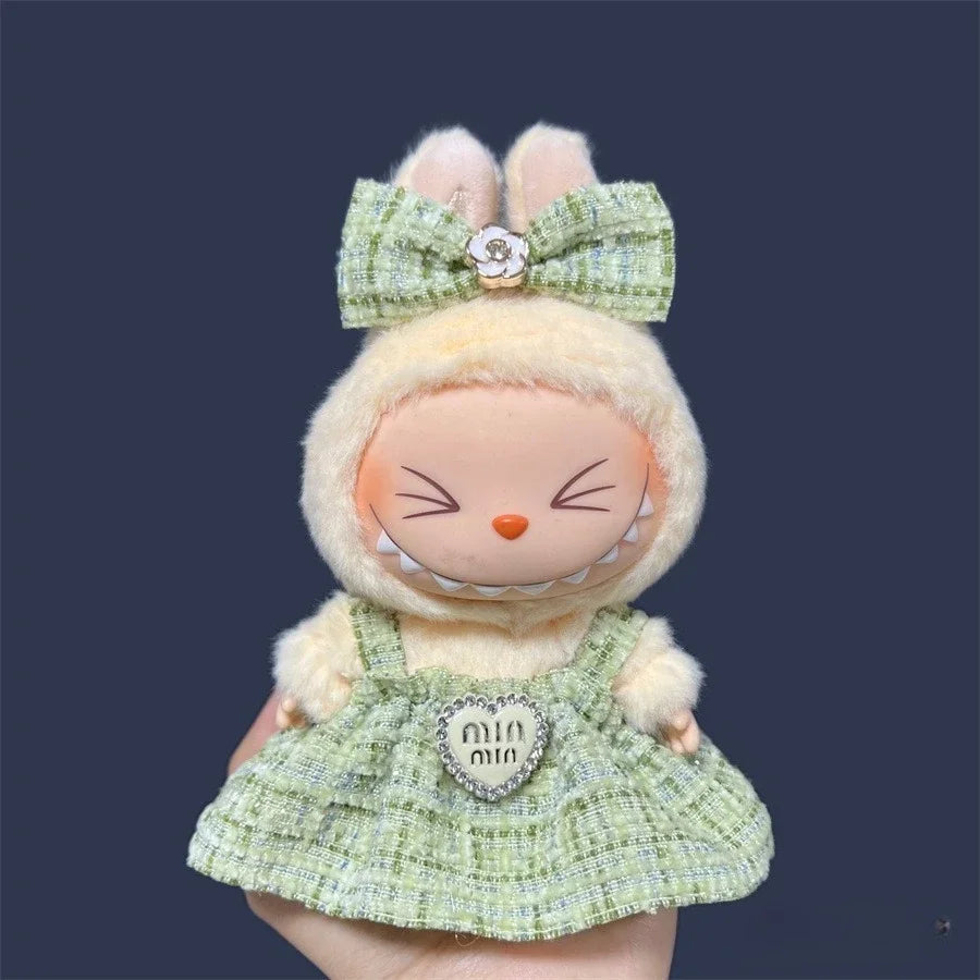 For 17cm Labubu Plush Clothing Doll Exquisite Skirt- Adorable Retro Skirt Set for DIY Clothes Accessories Gift