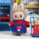 17cm Mini Plush Doll'S Clothes Outfit Accessories For Korea Kpop Exo Labubu Idol Flower shirt leather jacket skirt Clothing Gift