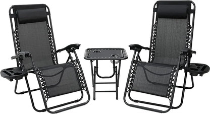 Ensemble de chaises longues pliantes Homfa avec table