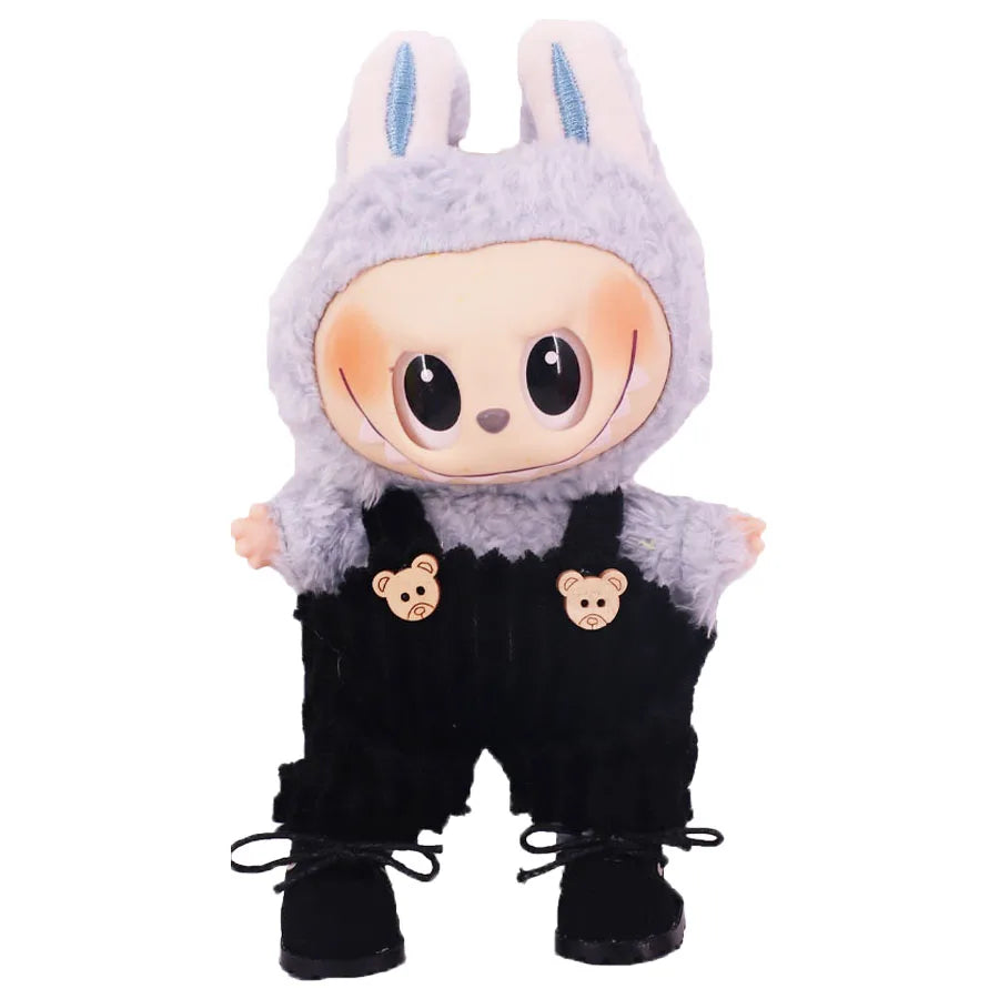 For 17Cm Plush Doll Labubu Clothes Accessories Pants Skirts Cute Overall Doll Shoes Leather Shoes Martin Boots Holiday Gifts