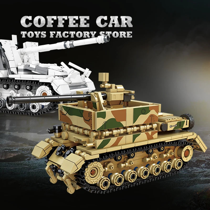 WW2 Classic Anti-tank Gun Building Blocks Army Weapon Toys Military Armored Cars MOC Bricks Tank Model Adult Children Gifts NEW