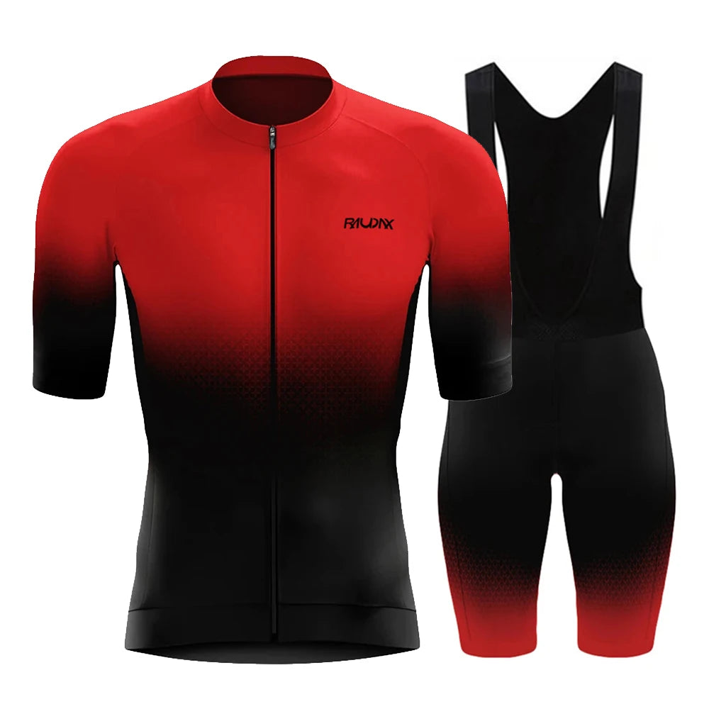 Raudax Summer Cycling Set Man Cycling Jersey Short Sleeve Bicycle Cycling Clothing Kit Mtb Bike Wear Triathlon Maillot Ciclismo