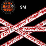 Halloween Warning Tape Signs Banner Halloween Props Window Prop Party Danger Warning Line Halloween Party Decoration Supplies