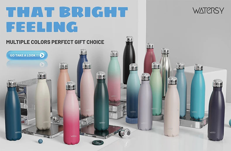 500ml Stainless Steel Water Bottle Insulated Vacuum Flask Double Wall Thermal Cup Keep Cold Hot Sports Kettle Gift for Friends