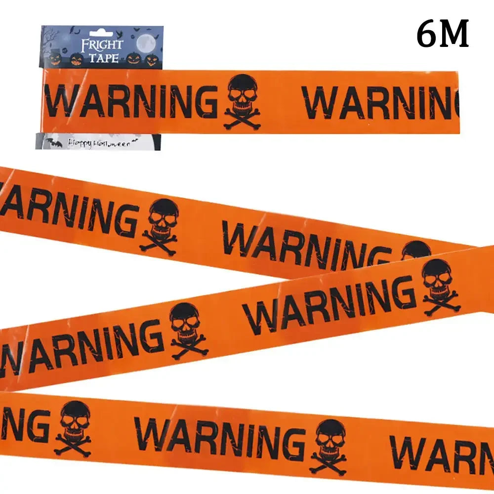 Halloween Warning Tape Signs Banner Halloween Props Window Prop Party Danger Warning Line Halloween Party Decoration Supplies