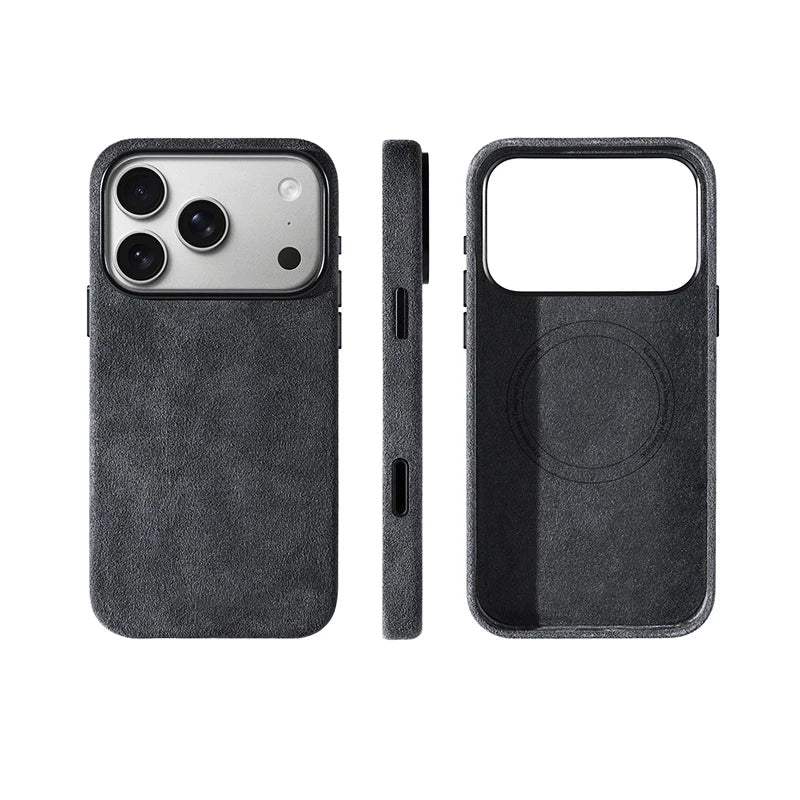 Genuine Italy imported Alcantara Magnetic Orange Case for iPhone 17 /17Air /17 Pro /17Pro Max with AI Camera Button and Magsafe