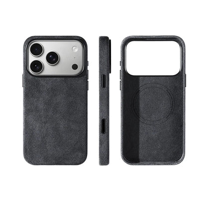 Genuine Italy imported Alcantara Magnetic Orange Case for iPhone 17 /17Air /17 Pro /17Pro Max with AI Camera Button and Magsafe